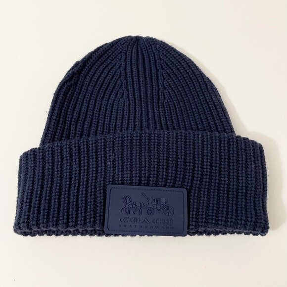 Coach Patch Beanie Hat Blue - Picture 1 of 14